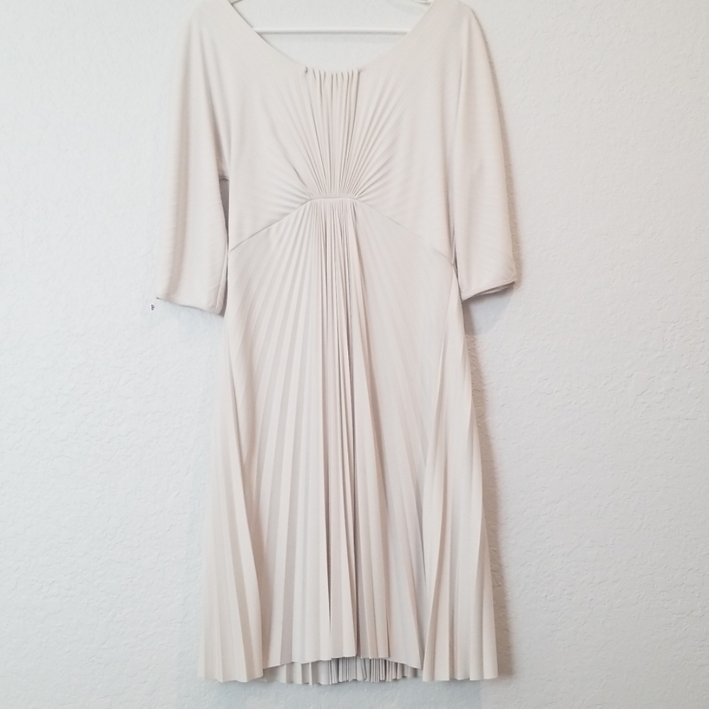 Maxazria BCBG Cream Dress, Pleated, Stunning 😍